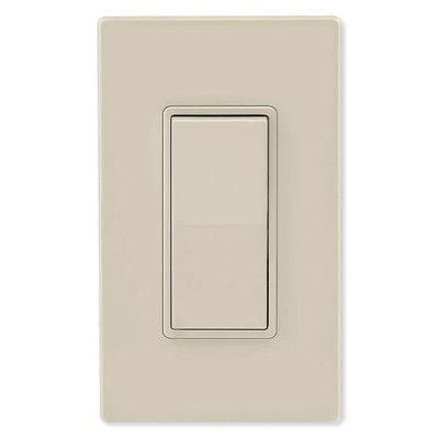 Leviton Decora Rocker Single-Pole AC Quiet Switch, 15A, 120/277V, Light Almond